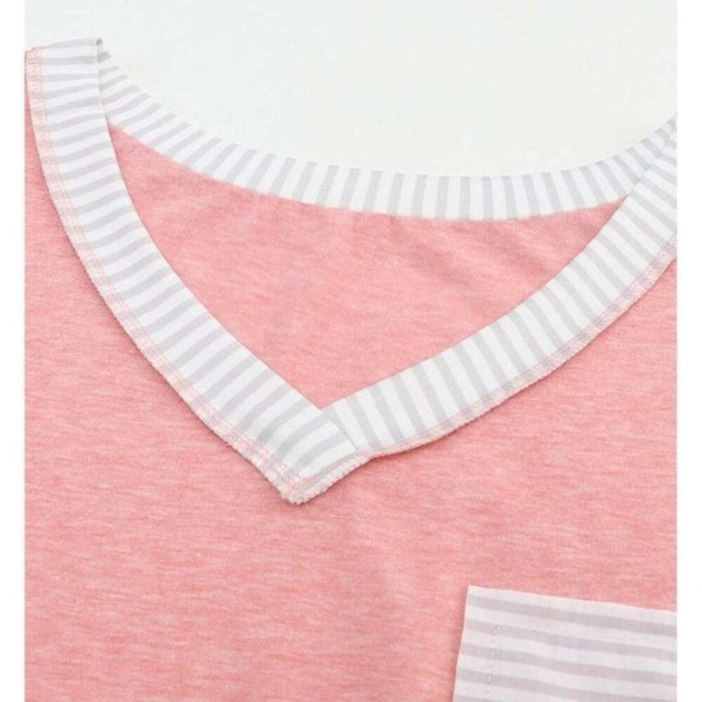 Striped Color Block Splicing Long Sleeve T Shirt X LARGE (9998) - Picture 5 of 8